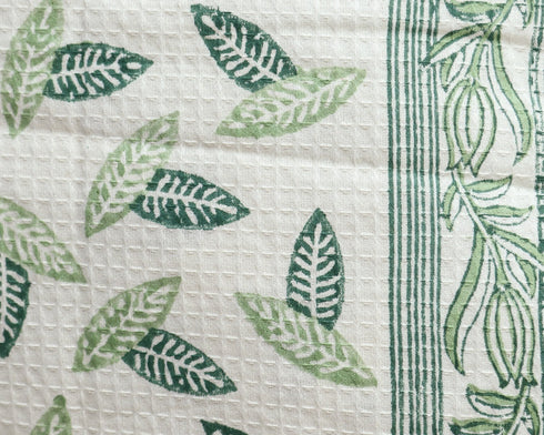 Leaf Print Waffle Cotton Towel (TWL05)